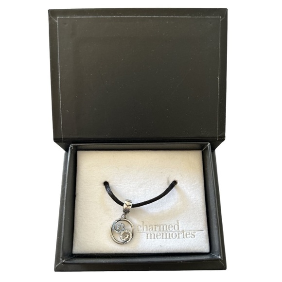 Charmed Memories Charm Sterling Silver Swirl white/Blue CZ Charm NWT - Picture 2 of 3